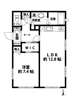 1LDKの間取図